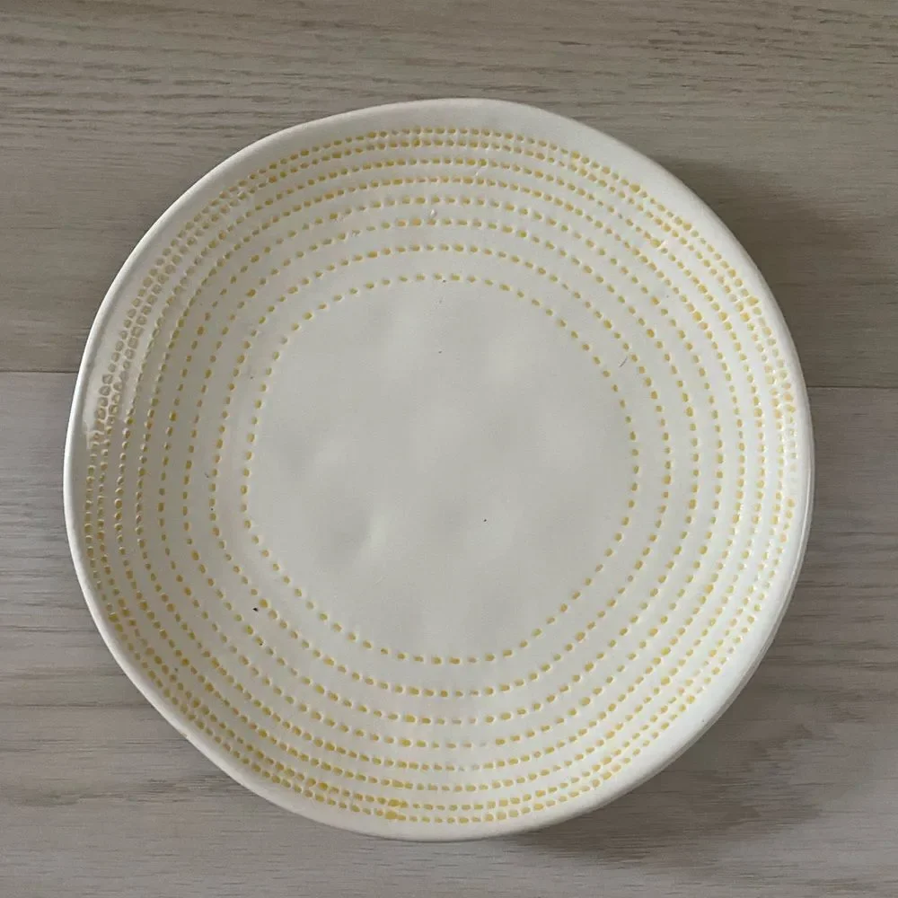 Hearth & Hand Stoneware Yellow Stitched-Cream Salad Plate